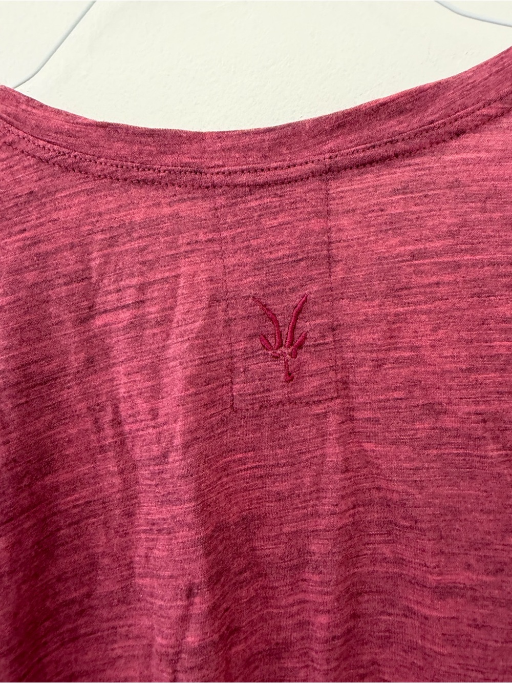 Ibex Merino Wool Burgundy Short Sleeve Scoop Neck Casual Tee Women’s Size XL - Picture 13 of 15